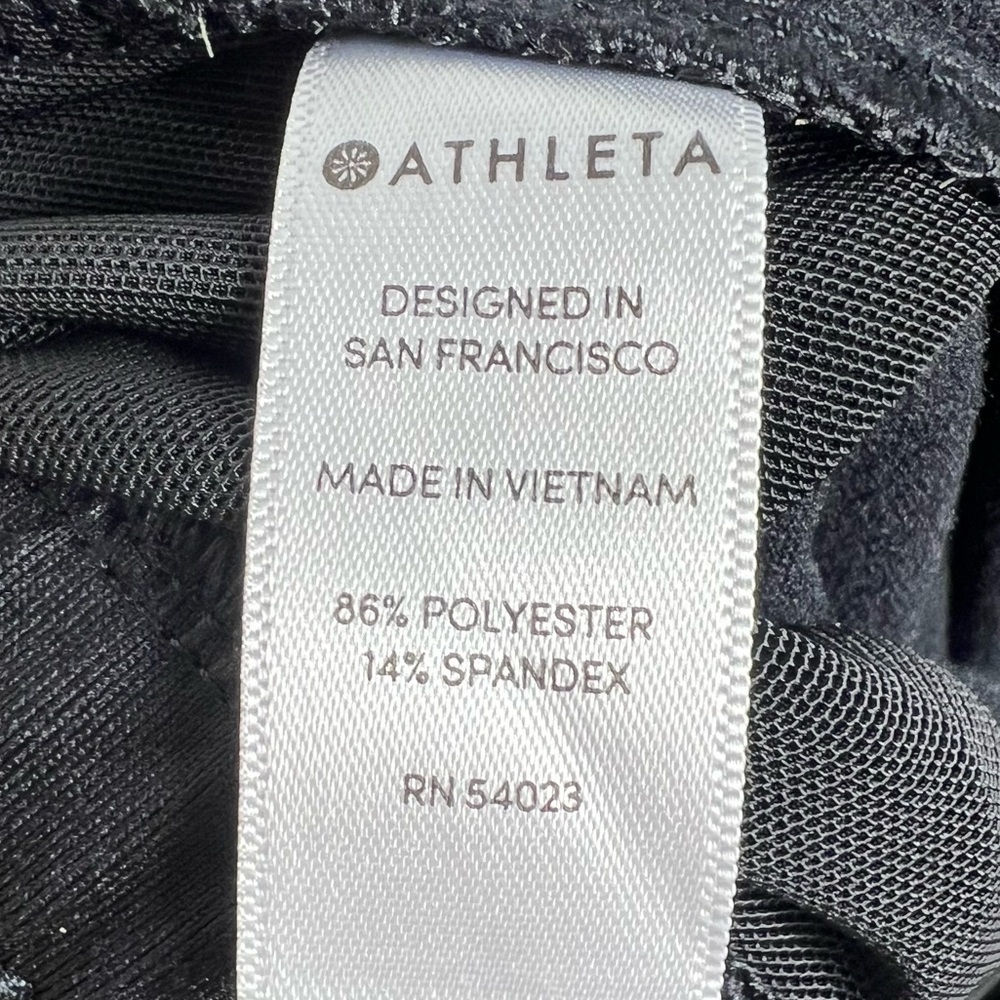 ATHLETA Black Pull Pants tapered leg elastic waist zipper pockets size medium - Picture 6 of 6